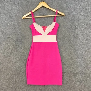 Nookie Womens Dress Size 6 Pink Bodycon Mini Sleeveless Zip Fitted 11412 - Picture 1 of 12