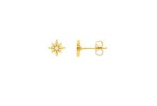 North Star Cubic Zirconia Stud Earrings - Gold Plated - Estella Bartlett