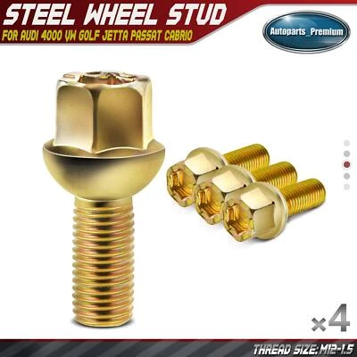 4x Pernos de tuerca de rueda M12-1.50 para Audi 4000 Volkswagen Golf Jetta Passat Cabrio Foto 1 de 4