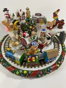 Seltene Danbury Shih Tzu Christmas Wonderland animierte Zug Feiertag Figur Hunde - Bild 1 von 15