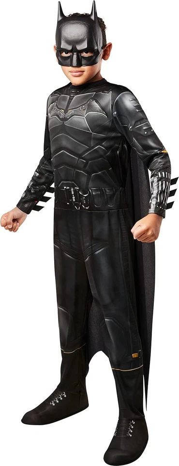 Rubies Boy's Costume Batman DC Padded Jumpsuit Cape & Mask Size L 12-14 Black