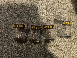 Clear Glass"MOVIE NITE" " Set Of 4 Glasses New - Picture 1 of 2