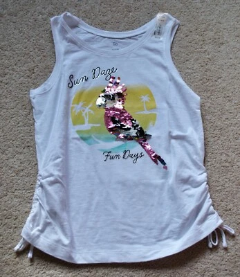 Camisetas sin mangas SO blancas con gráficos de mezcla de algodón para niñas - talla 14/16 Foto 1 de 2