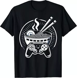 Ramen and Gaming Love - Video Gamer Funny Gamer Ramen Lover Gift Unisex T-Shirt - Picture 1 of 3