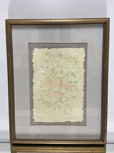 VTG. FLORAL EMBOSSED LITHOGRAPH WATERCOLOR HAND SIGNED ART NUMBERED - Picture 1 of 12