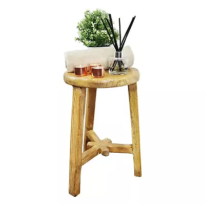 Vintage Circular Farmhouse Stool - Made From Antique Chinese Elm • 114.08£