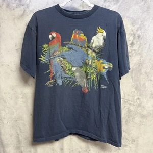 Vintage 90s Parrot Wild Cotton T-Shirt Herren L 20,5x26 Natur - Bild 1 von 14