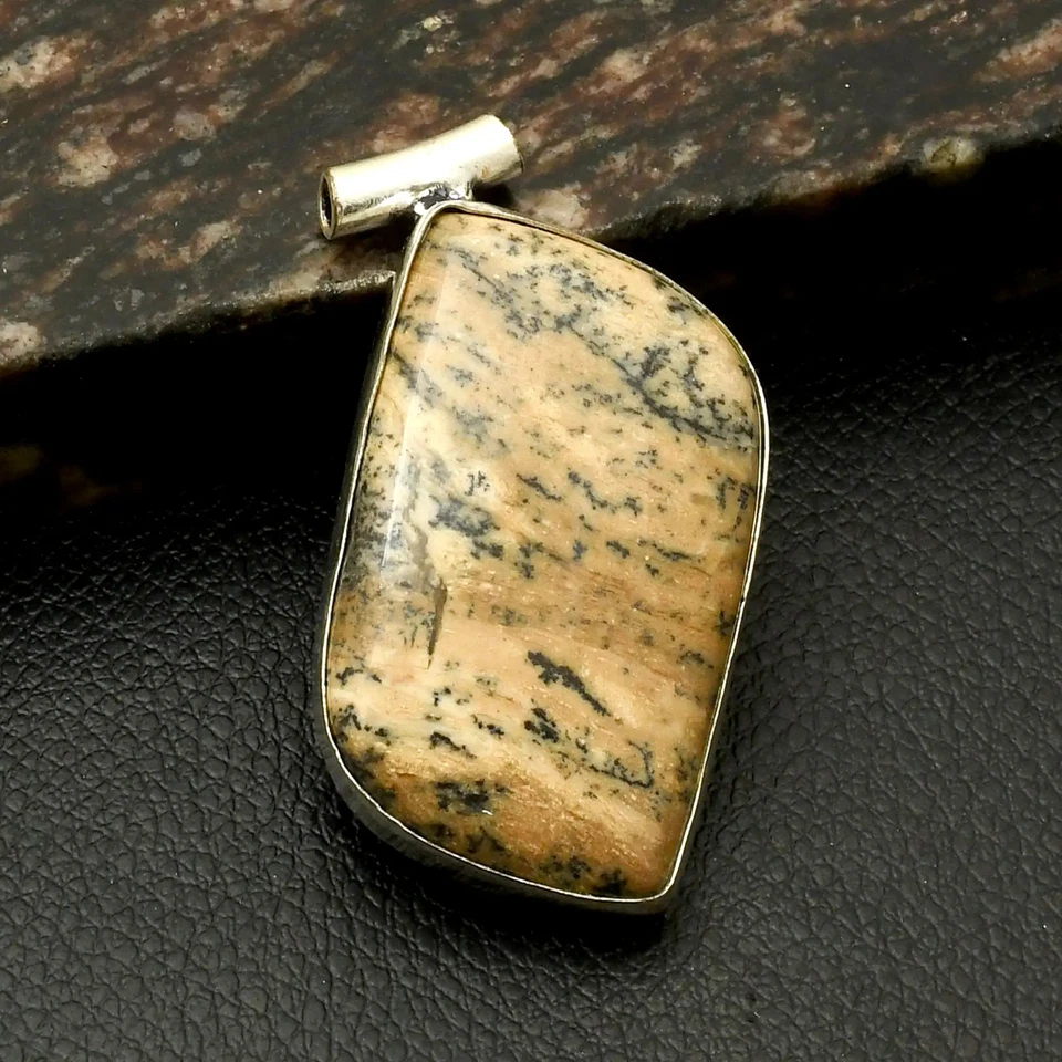 Colgante étnico hecho a mano con piedras preciosas de ópalo dendrita miel regalo joyería 2" AP-45579 Foto 1 de 1