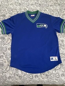 Camiseta Mitchell Ness Seattle Seahawks Cuello en V Malla Retro Años 80’s NFL - Grande - Imagen 1 de 10