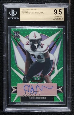 2021 Leaf Valiant /99 Israel Mukuamu #BA-IM1 BGS 9.5 GEM MINT Rookie Auto RC - Image 1 of 2