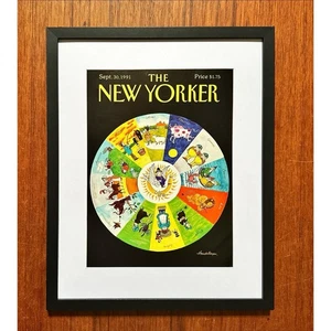 Gerahmt 1991 New Yorker Magazin 30. September Cover Handelsman Sternzeichen - Bild 1 von 3