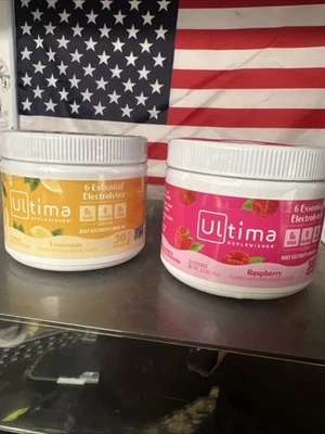 Paquete de 2 MEZCLA DIARIA DE BEBIDA ELECTROLÍTICA DE LIMONADA Y FRAMBUESA REPONENTE ULTIMA Foto 1 de 3