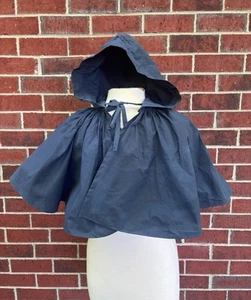 NWT Cawley Studio British Dry Waxed Oilskin Cape Hood Navy Blue O/S  - Bild 1 von 5