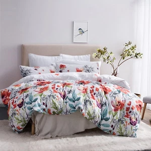 Leadtimes Floral Duvet Cover Set Flower Boho Vintage Holiday Bedding Sets with 1 - Picture 1 of 6