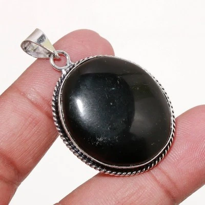 Colgante de piedras preciosas de ónix negro hecho a mano étnico antiguo diseñ... - Imagen 1 de 4