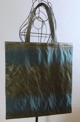 Stoffbeutel, Einkaufstasche "Grau-Petrol", selbst genäht - Bild 1 von 4