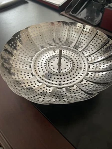 Stainless Steel Folding Steamer Vegetable Basket Mesh Expandable Cooker 5.5"-9" - Picture 1 of 3