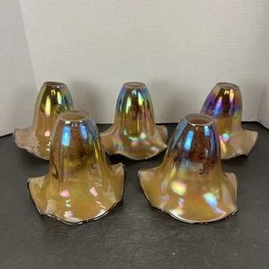 5 Todd Phillips Signed Art Glass Quoizel Iridescent Light Pendants Shades 2006 - Picture 1 of 6
