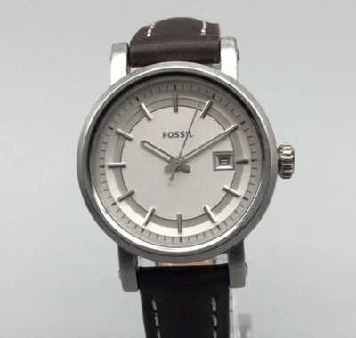 Fossil Boyfriend Watch Womens 30mm Silver Tone Dial Date ES3948 New Battery - image 1 of 4