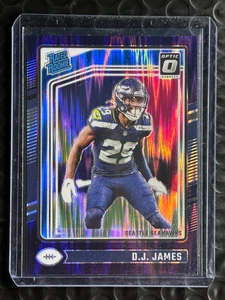 2024 Panini Donruss Optic - Rated Rookie D.J. James #222 Purple Shock Prizm (RC) - Picture 1 of 2