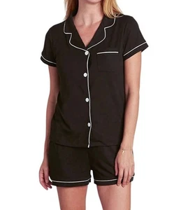 Tart Collections Dixie Pajama Top And Short Set Black - Picture 1 of 13