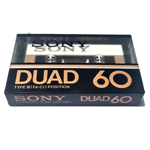 SONY DUAD 60 Blank Audio Cassette Tape SEALED Type III Ferro-Chrome JAPAN - Picture 1 of 5