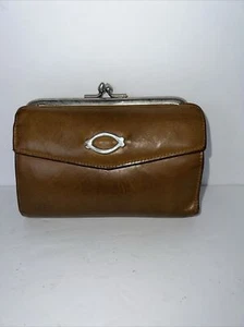 Vintage Lady Bosca Leder französische Geldbörse Organizer Kuss Lock Münze Geldbörse gebraucht - Bild 1 von 11