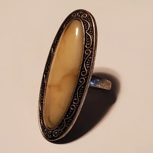 Edelstein Ring Antik Look Gold 2" Oval Größe 5 Spaß Geschenk - Bild 1 von 7