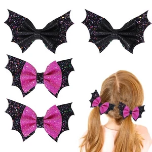 4Pcs Halloween Black Bat Hair Clips for Women Girls, Halloween Bows Hair Clip... - Picture 1 of 5