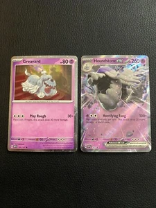 Pokémon TCG - Houndstone Ex SVP 162 Black Star & Greavard 100/197 Promo - NM - Picture 1 of 2