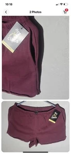 Art Class Kids' Fleece Raw Edge Lounge Shorts Maroon Size L 10/12 - Picture 1 of 5