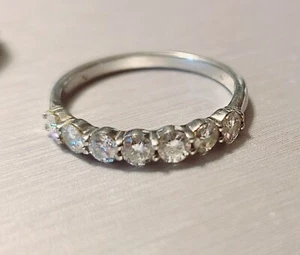 1ct Palladium Moissanite Wedding Anniversary Band 1ctw Size 11 - Picture 1 of 8