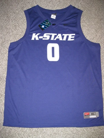 Kansas State Wildcats #0 Purple Mens XL Nike Replica Basketball Jersey Cover
