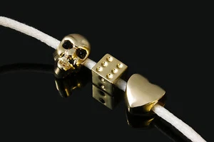 Cuentas europeas 2 ud. Colgante Element pulsera de oro claro pieza intermedia, P-45 - Imagen 1 de 4