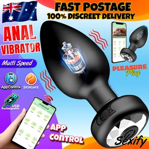 Vibrating Anal Vibrator Butt Plug Dildo Remote Control Prostate Massager Sex Toy - Picture 1 of 24