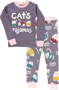 NWT Lazy One Kids Toddler Pajama PJ Set Warm Long-Sleeve Cat's Pajamas Size 3T - Picture 1 of 6