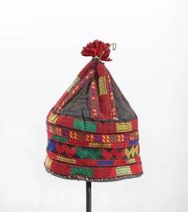 Asian Hat Ethnic Hat Head Wear 6.10" x 18.31" VINTAGE FAST Shipment 15080 - Picture 1 of 14