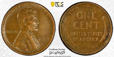 1953 P Flipover Double Struck in Collar Error Lincoln Wheat Cent PCGS XF 45 - Image 1 of 4