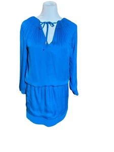 Mini Túnica Vestido Plisado DVF Diane Von Furstenberg Azul Talla 0 - Imagen 1 de 8