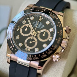 2022 Rolex Rose Gold Black Diamond Dial Cosmograph Daytona Full Set - 116515LN - Picture 1 of 8
