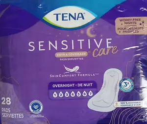 Tena Sensitive Care Extra Coverage Overnight Incontinence Pads, 28 Count - Picture 1 of 3
