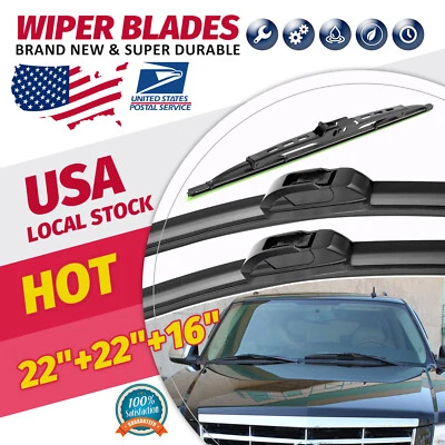 Juego de escobillas limpiaparabrisas delanteras y traseras para Isuzu Ascender 03-06 de 22"/22"/16" Foto 1 de 4