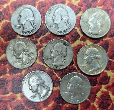 90% Junk Silver Coins $2 Face Value - Mixed Quarters FREE SHIPPING  - Image 1 of 3