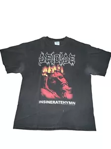 Vintage Deicide Insineratehymn T-Shirt Size L Death Metal Blue Grape 2000 - Picture 1 of 7