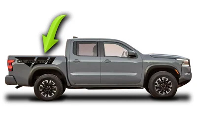 Gráficos de rayas de carreras con salpicaduras de barro de cabecera para Nissan Frontier 3 2022 y más Foto 1 de 4