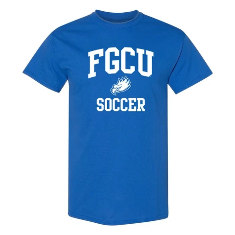 Florida Gulf Coast University Eagles FGCU Arch Logo Soccer Sports T-Shirt -Royal Cover
