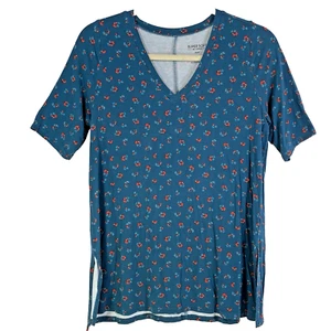 Tunica maglietta Torrid super morbida taglia 2 preferita verde floreale spacco laterale donna 2X - Foto 1 di 15