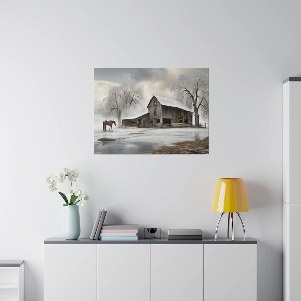 Granero de invierno con caballo lona mate, estirado, 0,75" Foto 1 de 1