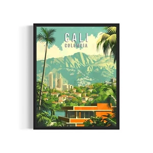 Cali Colombia City Landscape Poster Art Print Wall Art Painting Artwork Decor - Picture 1 of 6