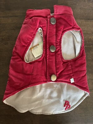 Cachorro Pawer Perro Gato Cálido Rojo Pana Chaleco Reversible Arnés Agujero Talla M NUEVO Foto 1 de 4